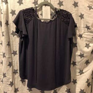 LOFT *never worn* embroidered shoulder blouse